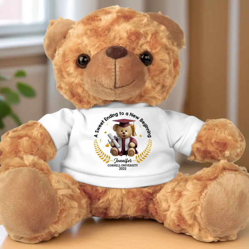 Educated, Empowered, Excelling - Family Personalized Custom Teddy Bear Plush - Graduation Gift For Family Members, Siblings, Brothers, Sisters