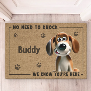 Nos adorables hôtes sont toujours à l'écoute - Tapis décoratif personnalisé pour chien - Cadeau de pendaison de crémaillère pour les propriétaires et les amoureux des animaux