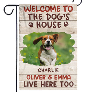 Photo personnalisée avec empreintes de pattes et de queue - Drapeau personnalisé pour chien et chat - Cadeau pour propriétaires et amoureux des animaux