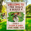 Photo personnalisée avec empreintes de pattes et de queue - Drapeau personnalisé pour chien et chat - Cadeau pour propriétaires et amoureux des animaux