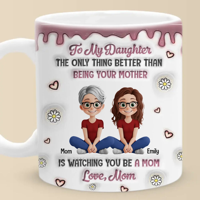 A Mother’s Love Knows No Bounds - Family Personalized Custom 3D Inflated Effect Printed Mug - Mother's Day, Gift For Mom, Daughter, New Moms