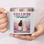 Happiness Is A Dog’s Smile - Dog Personalized Custom 14oz Stainless Steel Tumbler With Handle - Gift For Pet Owners, Pet Lovers