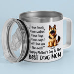 A Dog’s Love Never Ends - Dog Personalized Custom 14oz Stainless Steel Tumbler With Handle - Gift For Mom, Dog Lovers