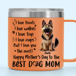A Dog’s Love Never Ends - Dog Personalized Custom 14oz Stainless Steel Tumbler With Handle - Gift For Mom, Dog Lovers