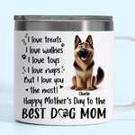 A Dog’s Love Never Ends - Dog Personalized Custom 14oz Stainless Steel Tumbler With Handle - Gift For Mom, Dog Lovers