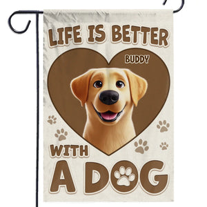 Les chiens sont les meilleurs compagnons - Drapeau personnalisé pour chien - Cadeau pour propriétaires et amoureux des animaux