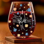 Held Together By Love - Family Personalized Custom Wine Glass - Mother's Day, Gift For Mom, Grandma