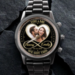 Custom Photo You & Me We Got This - Couple Personalized Custom Unisex Watch - Gift For Couple