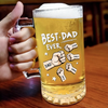 The Best Dad Deserves The Best Cheers - Family Personalized Custom Glass Beer Mug - Father's Day, Gift For Dad, Grandpa