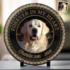Photo personnalisée à la mémoire d'un ami fidèle - Pierre commémorative ronde personnalisée avec support - Cadeau de condoléances pour les propriétaires et les amoureux des animaux