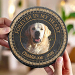 Custom Photo In Loving Memory Of A Faithful Friend - Memorial Personalized Custom Round Shaped Stone With Stand - Sympathy Gift For Dog Lovers, Pet Owners