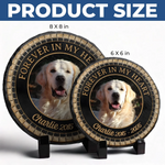 Custom Photo In Loving Memory Of A Faithful Friend - Memorial Personalized Custom Round Shaped Stone With Stand - Sympathy Gift For Dog Lovers, Pet Owners