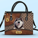 Because Life’s Better With Fur Babies - Dog Personalized Custom Leather Handbag - Gift For Dog Lovers, Pet Owners, Dog Moms