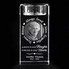 Custom Photo Your Love Leaves A Memory - Memorial Personalized Custom 3D Crystal Photo Laser Engraved, Crystal Candle Holder - Sympathy Gift For Family Members
