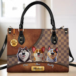 Because Life’s Better With Fur Babies - Dog Personalized Custom Leather Handbag - Gift For Dog Lovers, Pet Owners, Dog Moms