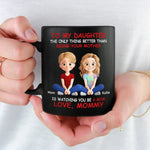 Bonded By Heart, United By Love - Family Personalized Custom Black Mug - Mother's Day, Gift For Mom, Daughter, New Moms