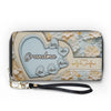 Un souvenir précieux, un souvenir précieux pour la vie ! Portefeuille long en cuir personnalisé pour la famille - Cadeau pour la fête des mères, maman et grand-mère