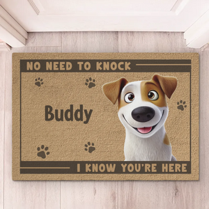 Pattes devant les gens dans cette maison heureuse - Tapis décoratif personnalisé pour chien et chat - Nouveauté, cadeau de pendaison de crémaillère pour propriétaires d'animaux et amoureux des animaux