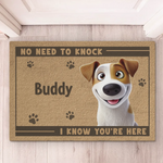 I Know You're Here - Dog & Cat Personalized Custom Home Decor Decorative Mat - New Arrival, House Warming Gift For Dog Lovers, Pet Lovers