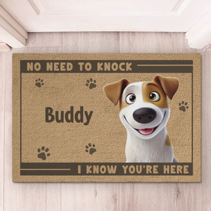 Je sais que tu es là - Tapis décoratif personnalisé pour chien et chat - Nouveauté, cadeau de pendaison de crémaillère pour les propriétaires d'animaux et les amoureux des animaux