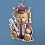 Teddy’s Proud Of You - Family Personalized Custom Car Ornament - Acrylic Custom Shaped - New Arrival, Graduation Gift For Family