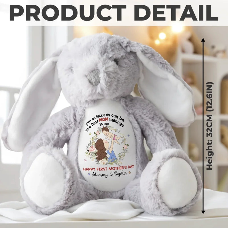 My First Best Friend, My Mommy - Family Personalized Custom Easter Bunny Plush - Mother's Day, Baby Shower Gift, Gift For Mom, New Moms