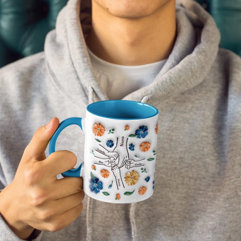 I Feel Safe Holding Your Hand - Family Personalized Custom 3D Inflated Effect Printed Accent Mug - Mother's Day, Gift For Family