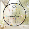 From Mom To Grandma, Love In Full Bloom - Family Personalized Custom Stained Glass Window Hanging Suncatcher - Mother's Day, Gift For Mom, Grandma