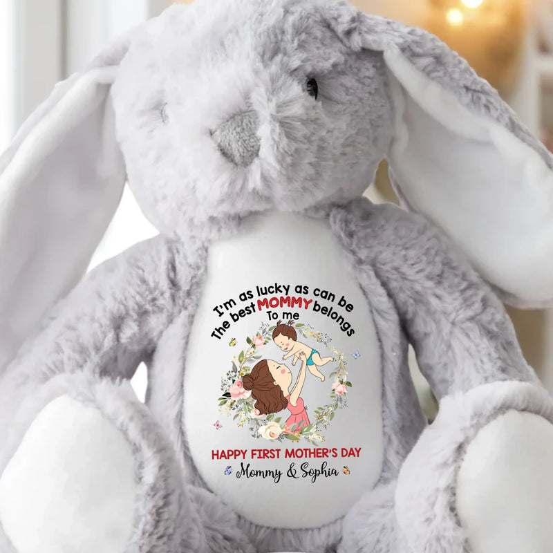 My First Best Friend, My Mommy - Family Personalized Custom Easter Bunny Plush - Mother's Day, Baby Shower Gift, Gift For Mom, New Moms