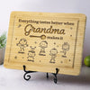 Savor The Love, Enjoy The Treats - Family Personalized Custom Engraved Wooden Cutting Board - Mother's Day, Gift For Mom, Grandma