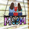 Wrapped In Mom’s Love, Always - Family Personalized Window Hanging Suncatcher Ornament - Mother's Day, Gift For Mom, Grandma