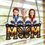 Mom, The Butterfly Of Our Hearts - Family Personalized Window Hanging Suncatcher Ornament - Mother's Day, Gift For Mom, Grandma