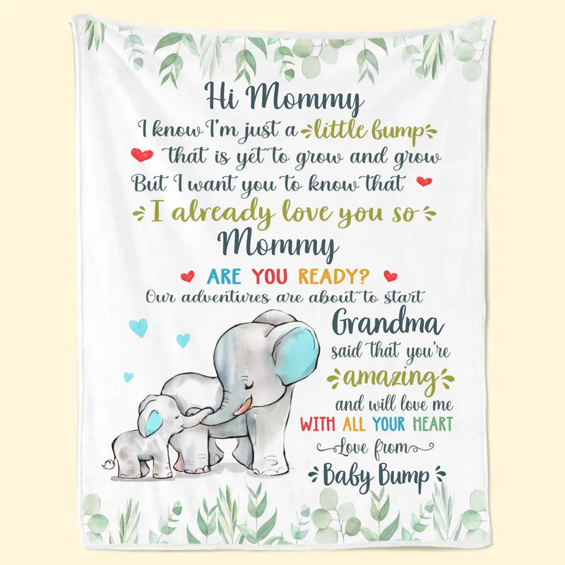 Already Loving You, Mommy - Family Personalized Custom Blanket - Mother's Day, Baby Shower Gift, Gift For Mom, Grandma, New Moms