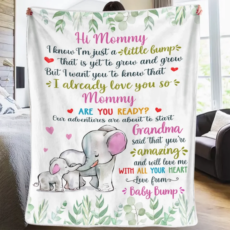 Already Loving You, Mommy - Family Personalized Custom Blanket - Mother's Day, Baby Shower Gift, Gift For Mom, Grandma, New Moms