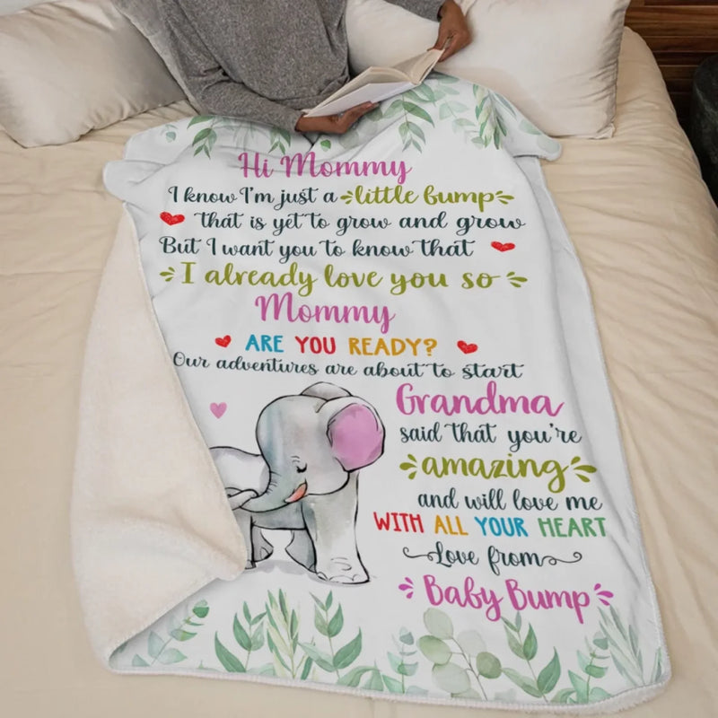 Already Loving You, Mommy - Family Personalized Custom Blanket - Mother's Day, Baby Shower Gift, Gift For Mom, Grandma, New Moms