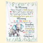 Mom, I Can’t Wait To Meet You - Family Personalized Custom Blanket - Mother's Day, Baby Shower Gift, Gift For Mom, Grandma