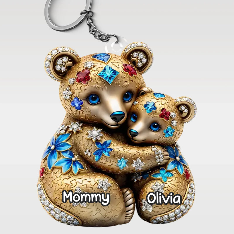 Mommy, My Safe Place - Family Personalized Custom Shaped Acrylic Keychain - Mother's Day, Gift For Mom, Grandma