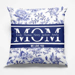 Surrounded By Love, Wrapped In Her Arms - Family Personalized Custom Pillow - Mother's Day, Gift For Mom, Grandma