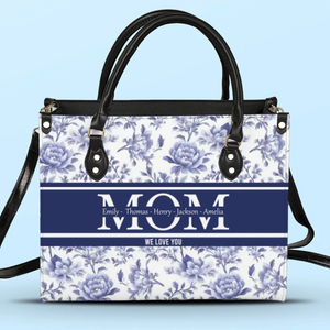 À chaque battement de cœur, vous êtes entouré d'amour - Sac à main en cuir personnalisé pour la famille - Fête des mères, cadeau pour maman, grand-mère