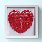 Love Blooms With You - Family Personalized Custom Flower Shadow Box - Mother's Day, Gift For Grandma