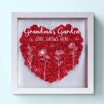 Love Blooms With You - Family Personalized Custom Flower Shadow Box - Mother's Day, Gift For Grandma