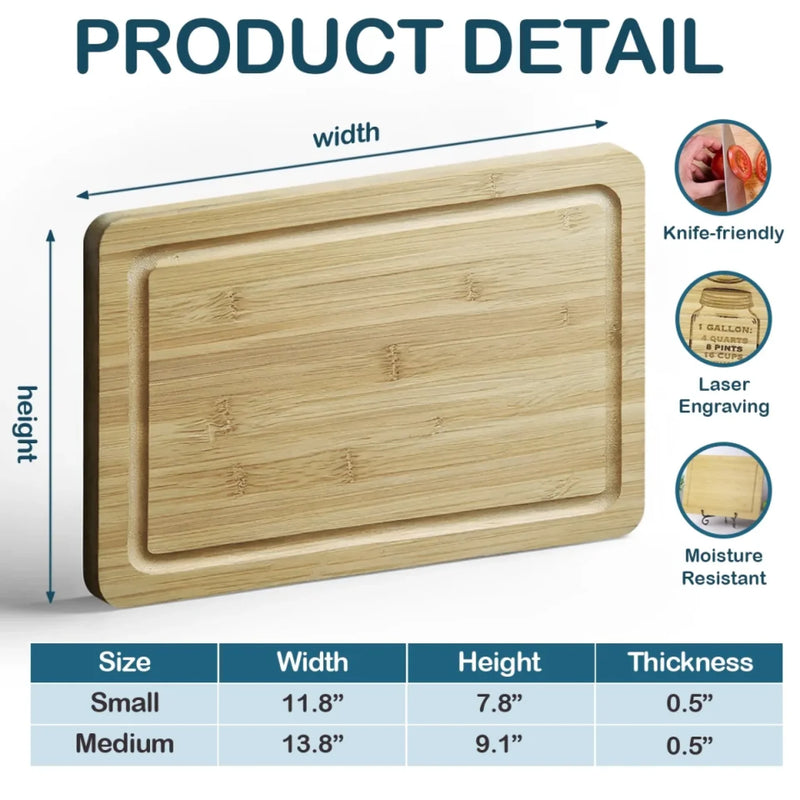 The Grill Master - Family Personalized Custom Engraved Wooden Cutting Board - Father's Day, Gift For Dad, Grandpa