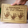 The Grill Master - Family Personalized Custom Engraved Wooden Cutting Board - Father's Day, Gift For Dad, Grandpa