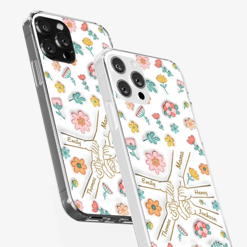 Holding Love Always - Family Personalized Custom 3D Inflated Effect Printed Clear Phone Case - Gift For Family
