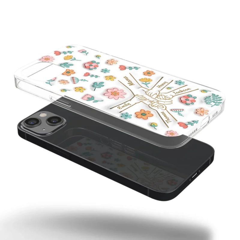 Holding Love Always - Family Personalized Custom 3D Inflated Effect Printed Clear Phone Case - Gift For Family