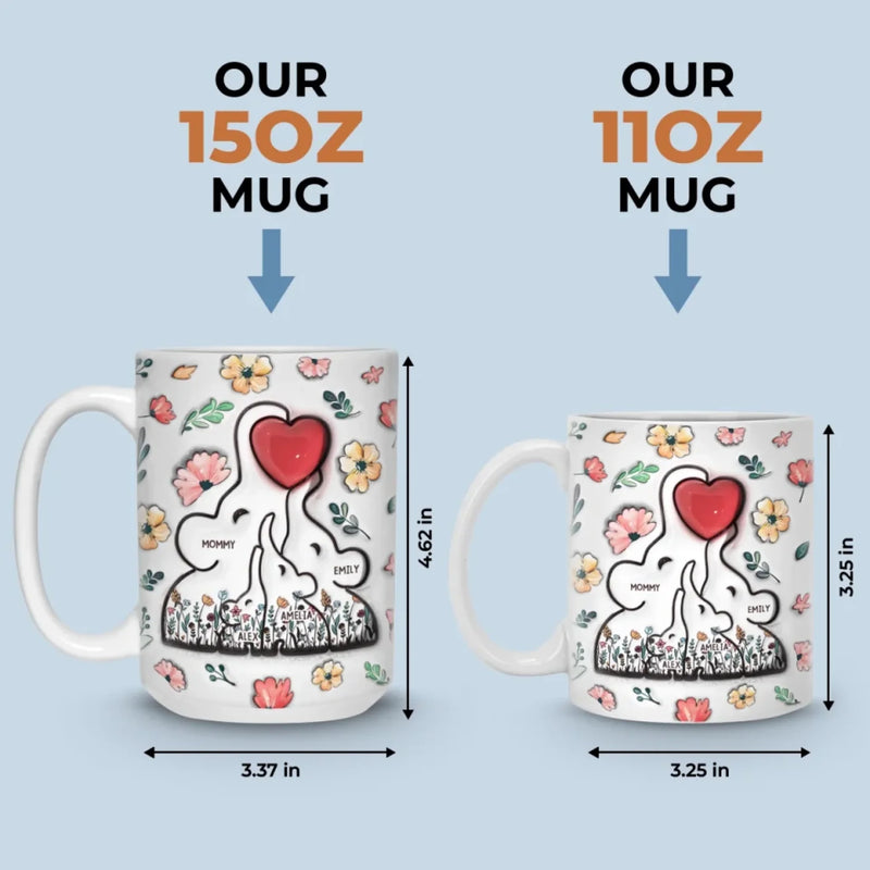 Built With Love, Held By Heart - Family Personalized Custom 3D Inflated Effect Printed Mug - Mother's Day, Gift For Family