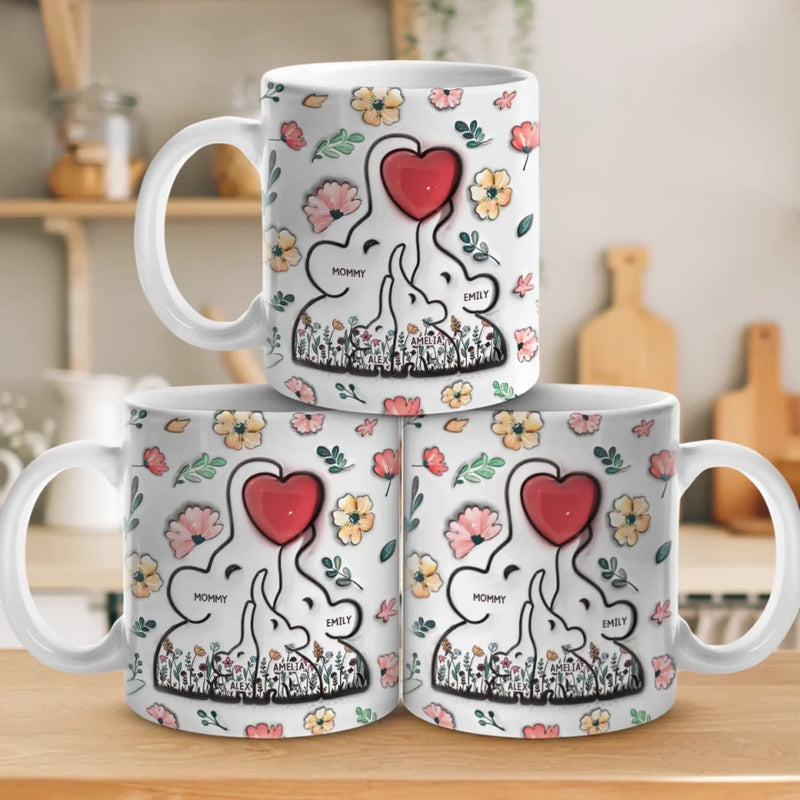 Built With Love, Held By Heart - Family Personalized Custom 3D Inflated Effect Printed Mug - Mother's Day, Gift For Family