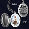 Custom Photo Love Lives Beyond Goodbye - Memorial Personalized Custom Locket Necklace - Sympathy Gift For Family Members