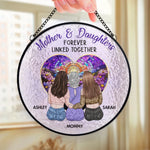 More Than Flesh And Blood, We’re Heart And Soul - Family Personalized Custom Stained Glass Window Hanging Suncatcher - Mother's Day, Gift For Mom, Daughters