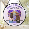 More Than Flesh And Blood, We’re Heart And Soul - Family Personalized Custom Stained Glass Window Hanging Suncatcher - Mother's Day, Gift For Mom, Daughter